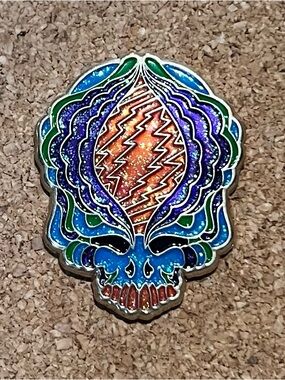 Grateful Dead Multicolor Lightning Skull Enamel Pin